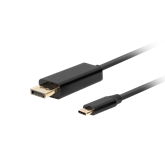 Lanberg USB-C (M)->DisplayPort (M) kábel, 1,8 m, 4K 60 Hz ,fekete
