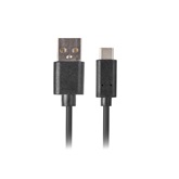 Lanberg USB-C (M)->USB-A (M) 2.0 kábel, 0,5 m, fekete