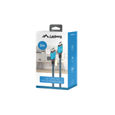 Lanberg USB-C (M/M) 4.0 kábel 2 m, 240W 8K 60 Hz, fekete-kék