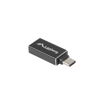 Lanberg USB-C (M) 3.1->USB-A (F) adapter, fekete, OTG