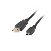 Lanberg USB mini (M)->USB-A (M) 2.0 kábel, 1,8 m, ferrit, fekete (Canon)