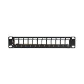 Lanberg Üres patch panel 12 port 1U 10" FTP, árnyékolt, tehermentesítővel, fekete V2