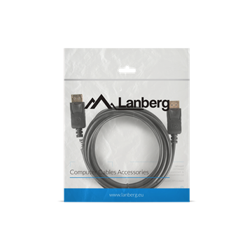 Lanberg displayport v1.2 kábel, 4K@60Hz, 3 méter, fekete