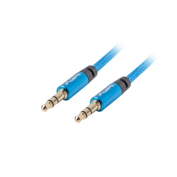 Lanberg minijack 3,5 mm (M/M) 3 pólusú kábel, 3 m, kék 
