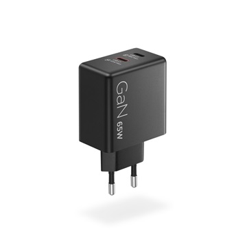 Lenovo Dual USB-C 65W GaN Charger - Black