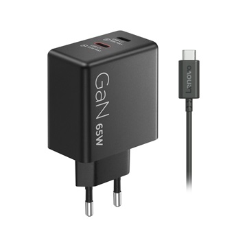 Lenovo Dual USB-C 65W GaN Charger - Black