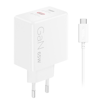 Lenovo Dual USB-C 65W GaN Charger - White