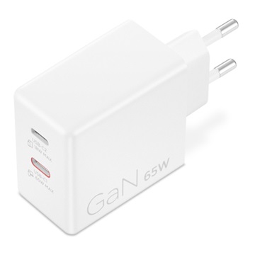 Lenovo Dual USB-C 65W GaN Charger - White