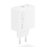 Lenovo Dual USB-C 65W GaN Charger - White