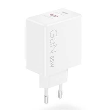 Lenovo Dual USB-C 65W GaN Charger - White