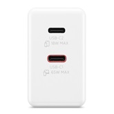 Lenovo Dual USB-C 65W GaN Charger - White