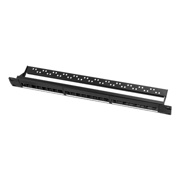 NET LogiLink 19" patch panel 24 Keystone jack csatlakozóhoz, 1U, terheletlen, fekete