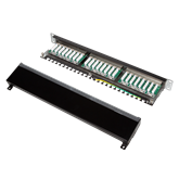 LogiLink Cat.6 patch panel 24-port 19" STP, fekete, EconLine