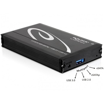 Delock 42492 2,5" SATA HDD/SSD - Multiport USB 3.0 + eSATAp külső ház