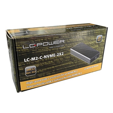 LC Power Külső ház - USB 3.2 2x2 Type C -  M.2 NVMe SSD - LC-M2-C-NVME-2X2