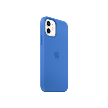 Apple iPhone 12 / 12 Pro MagSafe-rögzítésű szilikon tok - Capri kék