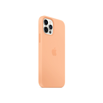 Apple iPhone 12 / 12 Pro MagSafe-rögzítésű szilikon tok - Sárgadinnye 
