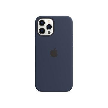 Apple iPhone 12 Pro Max Magsafe rögzítésű szilikon tok - Mély tengerészkék
