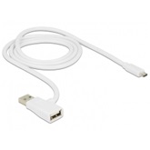 Delock 83774 USB2.0-A apa > anya + microUSB2.0 apa gyorstöltő kábel - Fehér - 1m
