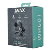 AVAX WH601 Feely+ Vezeték nélküli szellőzőrácsra és szélvédőre rögzíthető autós töltő, 15W