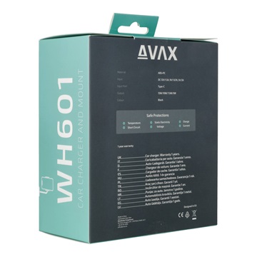 AVAX WH601 Feely+ Vezeték nélküli szellőzőrácsra és szélvédőre rögzíthető autós töltő, 15W