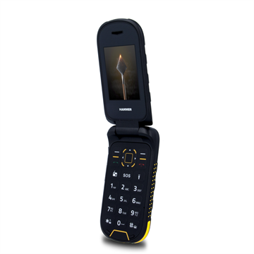 HAMMER Bow+ 2,4" 3G Dual SIM csepp-, por- és ütésálló mobiltelefon - fekete/sárga