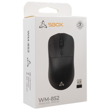 SBOX WM-852B Vezeték nélküli egér - Fekete