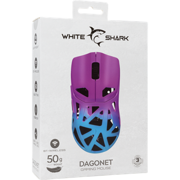 White Shark GM-5019BLP DAGONET Vezeték nélküli gamer egér - Kék/Lila