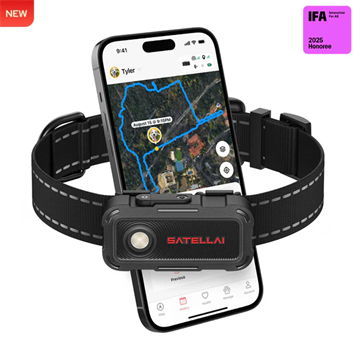 SATELLAI Go GPS kutyanyakörv, M méret - Fekete - TG1-EU-BK-M