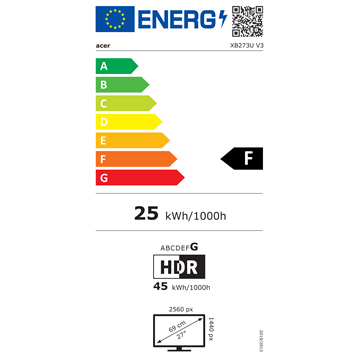 Acer 27" Predator XB273UV3bmiiprzx ZeroFrame FreeSync Premium - IPS - 180Hz | 2 év garancia |