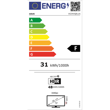 Asus 34" TUF Gaming VG34VQEL1A monitor - VA LED
