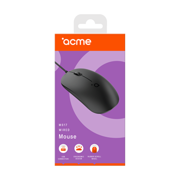 ACME MS17 Vezetékes USB egér - fekete