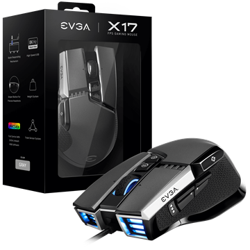 EVGA X17 Gaming egér - RGB - Szürke