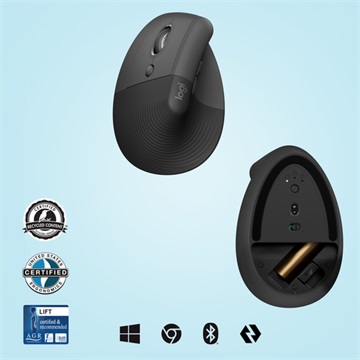 Logitech Lift Vertical Ergonomic - Left - Graphite