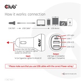 Club3D Notebook / Laptop Car Charger 36 Watt - autós töltő