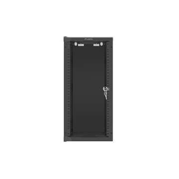 Lanberg 10" fali rack szekrény 12U/280X310, üvegajtó, lapraszerelt, fekete