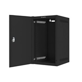 Lanberg 10" fali rack szekrény 9U/280X310, lemezajtó, lapraszerelt, fekete