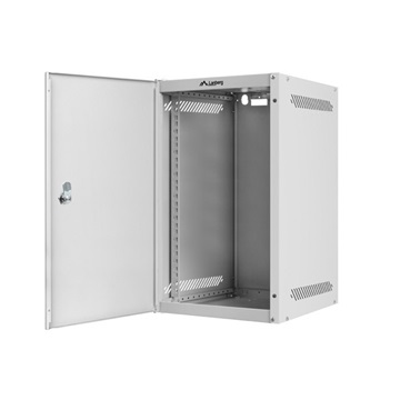 Lanberg 10" fali rack szekrény 9U/280X310, lemezajtó, lapraszerelt, szürke