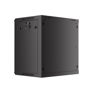 Lanberg 19" fali rack szekrény 12U/600X450 perforált ajtó, lapraszerelt, fekete