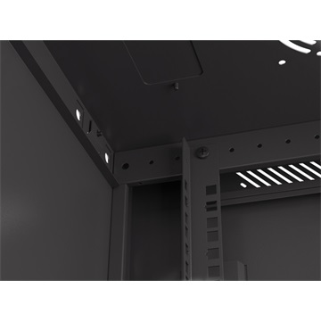 Lanberg 19" fali rack szekrény 12U/600X450 perforált ajtó, lapraszerelt, fekete