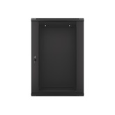 Lanberg 19" fali rack szekrény 18U/600X450 üvegajtó, lapraszerelt, fekete V2