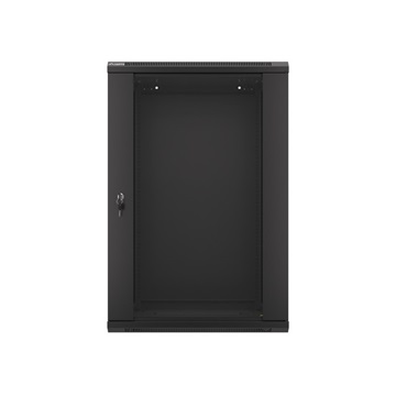 Lanberg 19" fali rack szekrény 18U/600X450 üvegajtó, lapraszerelt, fekete V2