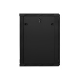 Lanberg 19" fali rack szekrény 18U/600X600 üvegajtó, lapraszerelt, fekete V2