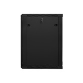 Lanberg 19" fali rack szekrény 18U/600X600 üvegajtó, lapraszerelt, fekete V2