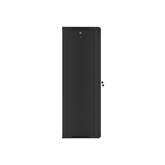 Lanberg 19" fali rack szekrény 27U/600X450 üvegajtó, lapraszerelt, fekete V2