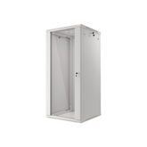 Lanberg 19" fali rack szekrény 27U/600X600 üvegajtó, lapraszerelt, szürke V2