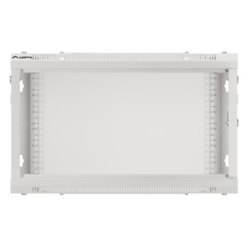 Lanberg 19" fali rack szekrény 6U/600X600 üvegajtó, lapraszerelt, szürke V2