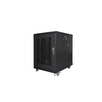 Lanberg 19" szabadon álló rack szekrény 15U/600X800 perforált ajtó, lapraszerelt, fekete