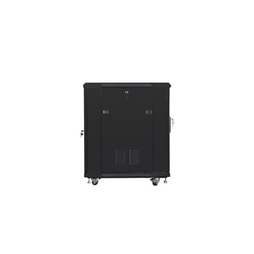 Lanberg 19" szabadon álló rack szekrény 15U/600X800 perforált ajtó, lapraszerelt, fekete