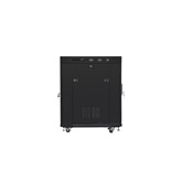 Lanberg 19" szabadon álló rack szekrény 15U/800X1000 üvegajtó, lapraszerelt, LCD kijelző, fekete V2
